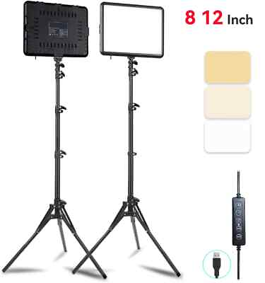 #ad LED Light Dimmable Photography Continuous Lighting Adjustable Tripod Stand $78.32