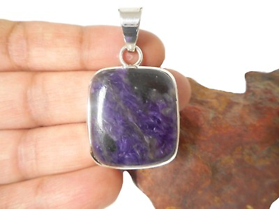 #ad CHAROITE Sterling Silver Gemstone PENDANT 925 Gift Boxed GBP 37.95