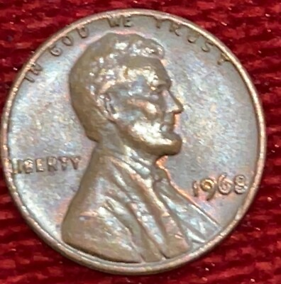 #ad 1968 LINCOLN PENNY WITH ERROR ON TOP RIM amp; “L” IN LIBERTY EDGE NO MINT MARK $235.00