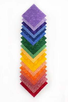 #ad 108 piece Rainbow Basics charm pack 5quot; squares 100% cotton fabric quilt $13.99