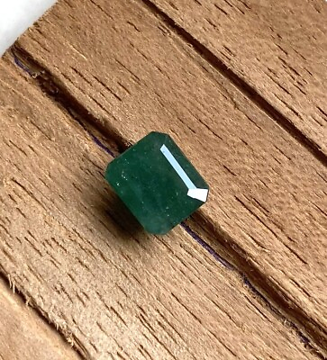 #ad 3.20CRT Genuine Green Tone Emerald Faceted Stone 7x8.3mm Square Emerald For Ring $37.99