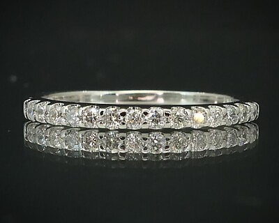 #ad 14k White Gold Natural .21ctw Diamond Ladies Wedding Band Ring 1.6g i15561 $399.00