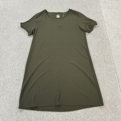 #ad Ladies Dress Green 14 Short Sleeve Midi Plain Casual Lightweight Summer Crepe GBP 7.95