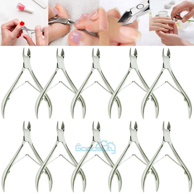 #ad 1 10PCS PRO STAINLESS STEEL CUTICLE NAIL NIPPER Ingrown Thick Toenail CUTTER $33.99