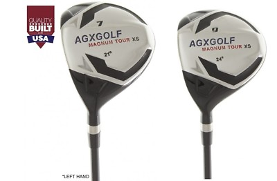 #ad AGXGOLF LEFT HAND LADIES XS #7 amp; 9 FAIRWAY UTILITY WOODS wGRAPHITE SHAFTSCOVERS $99.95