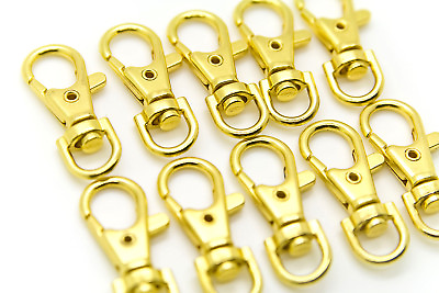 #ad 5 pcs Metal Lanyard Hook Gold Swivel Snap For Paracord Lobster Clasp Clips $7.65