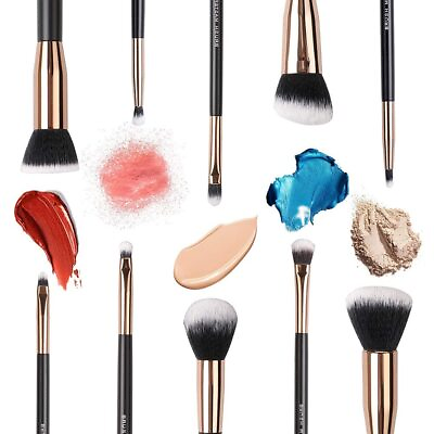 #ad 10pc Professional Cosmetic Brush Makeup Eyeshadow Eyebrow Foundation Brushes Set $7.77