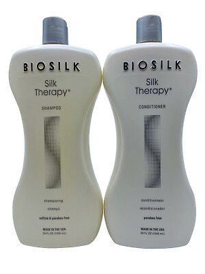#ad Biosilk Silk Therapy Shampoo and Conditioner 34oz with Two Pumps Bundle $42.00