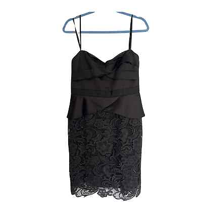 #ad BCBG MAXAZRIA Dress Size 12 Black Lace Pencil Strapless Prom Formal NWOT $72.00