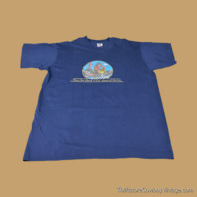 #ad Vintage Miner Gold Panning Shirt Adult EXTRA LARGE Blue 90s West Prospector Rush $29.95