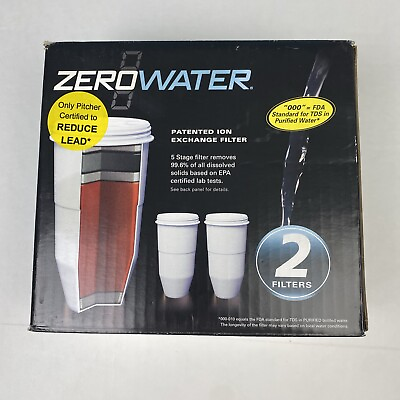 #ad ZeroWater 5 Stage ZR 017 Replacement Water Filter Pack of 2 Ion Technology New $21.24