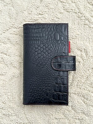 #ad Leather Slim Personal Size Blackamp;Red Organizer New C $29.00
