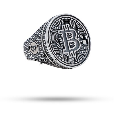 #ad Combo Rich Bitcoin Crypto Digital Currency Lover 925 Silver Biker Ring amp; Pendant $209.30