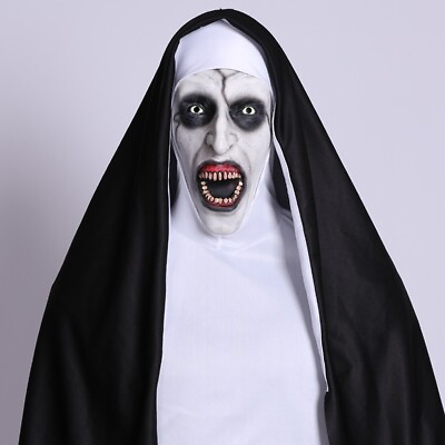#ad Halloween Mask Scary Cosplay The Nun Full Face Costume Horror Creepy Party Prop $19.00