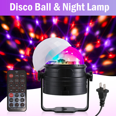 #ad Disco Strobe Light Party LED DJ Ball Voice Activated Remote Self propelled Bulb $17.87