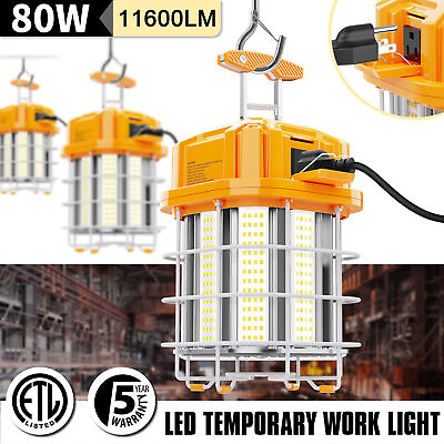 #ad 80W LED Temporary String Light Linkable Jobsite Lighting Fixture with 120V Plug $57.11