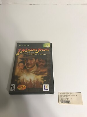 #ad Vintage Microsoft XBOX Indiana Jones And The Emperor#x27;s Tomb Blockbuster Rental $34.99