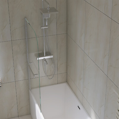 #ad 31quot;X55quot;Bathtub Screen Frameless Shower Door Tempered Glass Shower Panel w Handle $236.99
