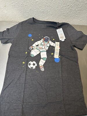 #ad Boys Soccer Astronaut Graphic Short Sleeve T Shirt Cat amp; Jack Gray Large 12 13 $4.00