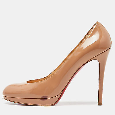 #ad Christian Louboutin Beige Patent New Simple Pumps Size 39.5 $249.90