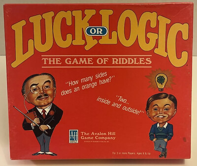 #ad Rare Luck or Logic The Game of Riddles Board Game Avalon Hill Unpunched Cards $188.50