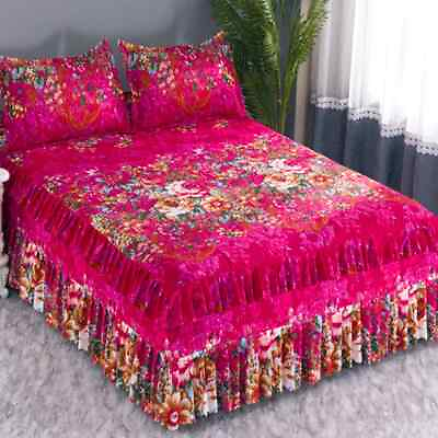 #ad 1PCS NEW Printed bedroom sheets washed cotton bedding mattress covers $38.59