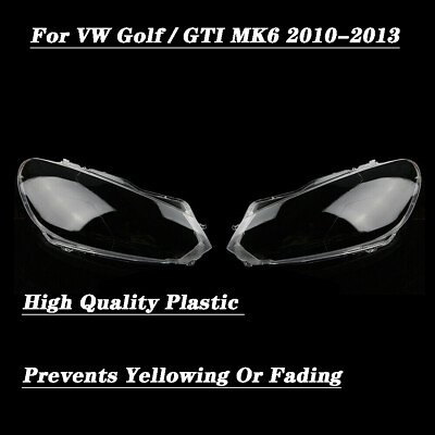 #ad Pair Clear Headlight Headlamp Lens Cover LH RH For 2010 2013 VW Golf GTI MK6 $47.50