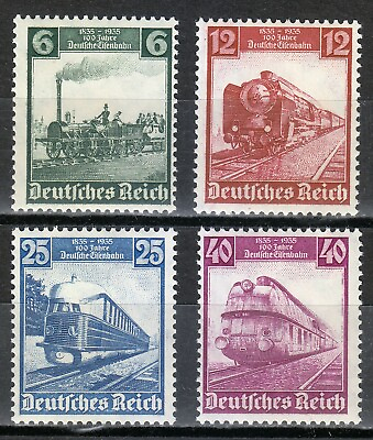 #ad Germany 1935 MNH Mi 580 583 Sc 459 462 Centenary of railroad in Germany ** 001 $72.00