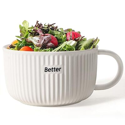 #ad 38 Ounce Soup Bowl with Handles 6 inch Jumbo Soup Mug with Handles Wide Large... $36.76