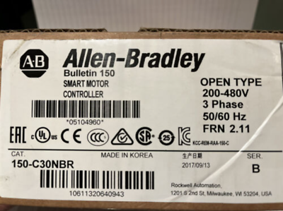 #ad Allen Bradley 150 C30NBR Bulletin 150 Smart Motor Controller SER B Brand New $478.00