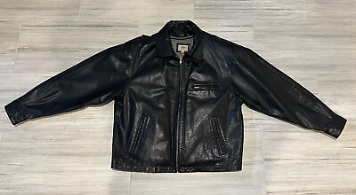 #ad Mens Vintage Biker Motorcycle Black Cafe Racer Genuine Leather Jacket NWOT $99.99