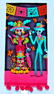#ad Day of the Dead Sugar Skull Couple Kitchen Towel $14.99