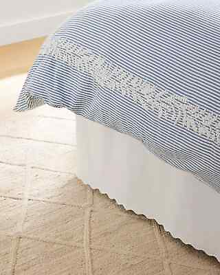 #ad $358 New Serena amp; Lily Westport Duvet Cover French Blue Seersucker White Twin $188.00