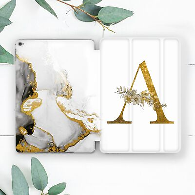 #ad Custom Monogram Golden Marble Case For iPad 10.2 Pro 12.9 11 9.7 Air 4 5 Mini $25.49