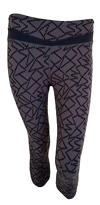 #ad #ad Lucy Powermax Hatha Collection Capri Legging Geo Print Mid Rise Gray S VGUC $19.95