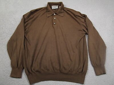 #ad Segreto Sweater Mens Large Brown Vintage Italy Cotton Blend $17.97
