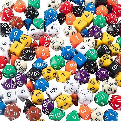 Monster Gaming 100 Dice Value Pack 10 Multi Colored Assorted Polyhedral Die $24.77
