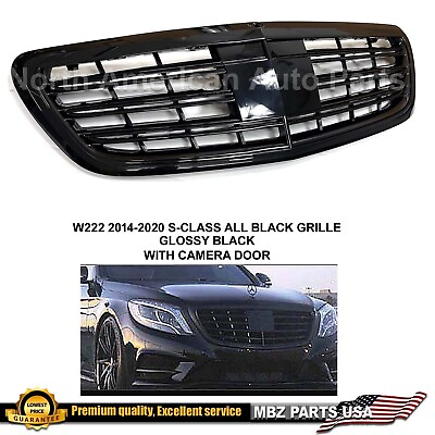 #ad S65 Grille S Class S550 S63 Gloss Black AMG Maybach 2014 2019 Without Acc $255.00