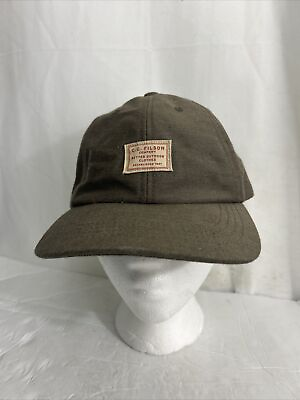 #ad CC FILSON Mens Hat Cap One Size Adult Adjustable Leather Strap Olive Green $40.00