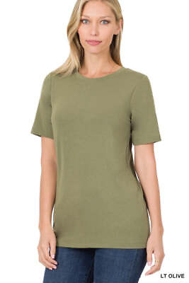#ad Zenana Short Sleeve Round Neck Tee 5Colors Size S XL $16.00
