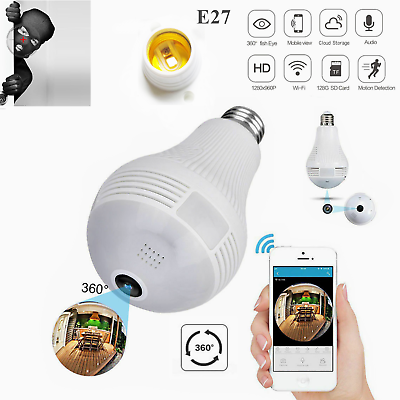 #ad ICSEE 1080P Panoramic Hidden WiFi IP Camera Smart Bulb 360° HD Security Lamp Cam $22.95