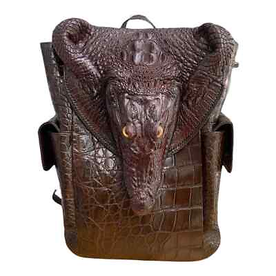 #ad #ad Real Crocodile alligator leather skin backpack Shoulder Bag Travel Bags for men $940.00