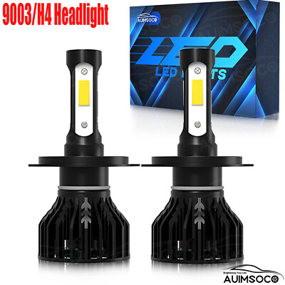 #ad 4 side H4 9004 LED Headlight Bulbs Kit High or Low Beam Super Bright 6000K White $24.99