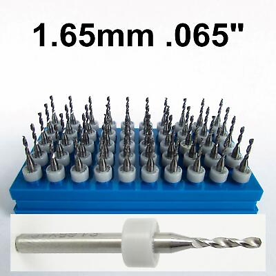 #ad 1.65mm .065quot; Drill Bits Solid Carbide FIFTY Pieces 1 8quot; Shanks $31.45