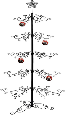 #ad 84 Inch Ornament Display Tree Stand Metal Wrought Iron Christmas Holder Hanger W $115.99