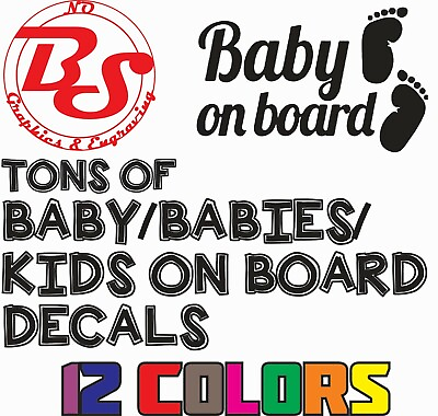 #ad 6quot; BABY ON BOARD Kid Kids Jedi Vinyl Decal Sticker Window Car Truck Van Suv noBS $3.44