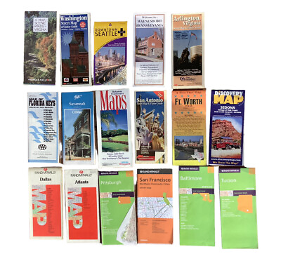 #ad Vintage 1998 2013 Official City Maps Lot of 17 VGC $35.00