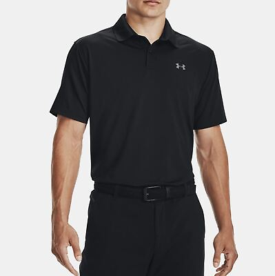 #ad Under Armour Performance Polo Short Sleeve HeatGear Shirt Black Or Navy DEFECT $17.49