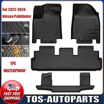 #ad All Weather Floor Mats Liner 3rd Row For 2022 2024 Nissan Pathfinder $104.88