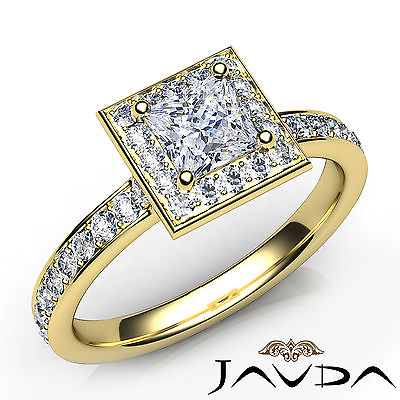 #ad Cathedral Micro Pave Set Halo Princess Diamond Engagement Ring GIA E VVS1 0.95Ct $3299.00